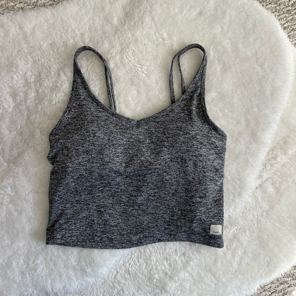 Vuori Halo Crop Top Heather Gray Small S
